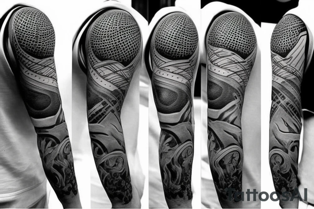 Interesting tattoo with a basketball tattoo idea