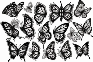 the butterfly skeleton diamond tattoo idea