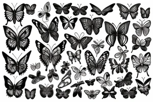 the butterfly skeleton diamond tattoo idea