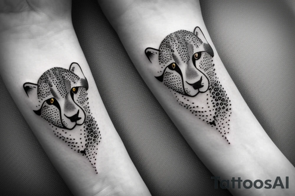 a cheetah in the snow tattoo idea