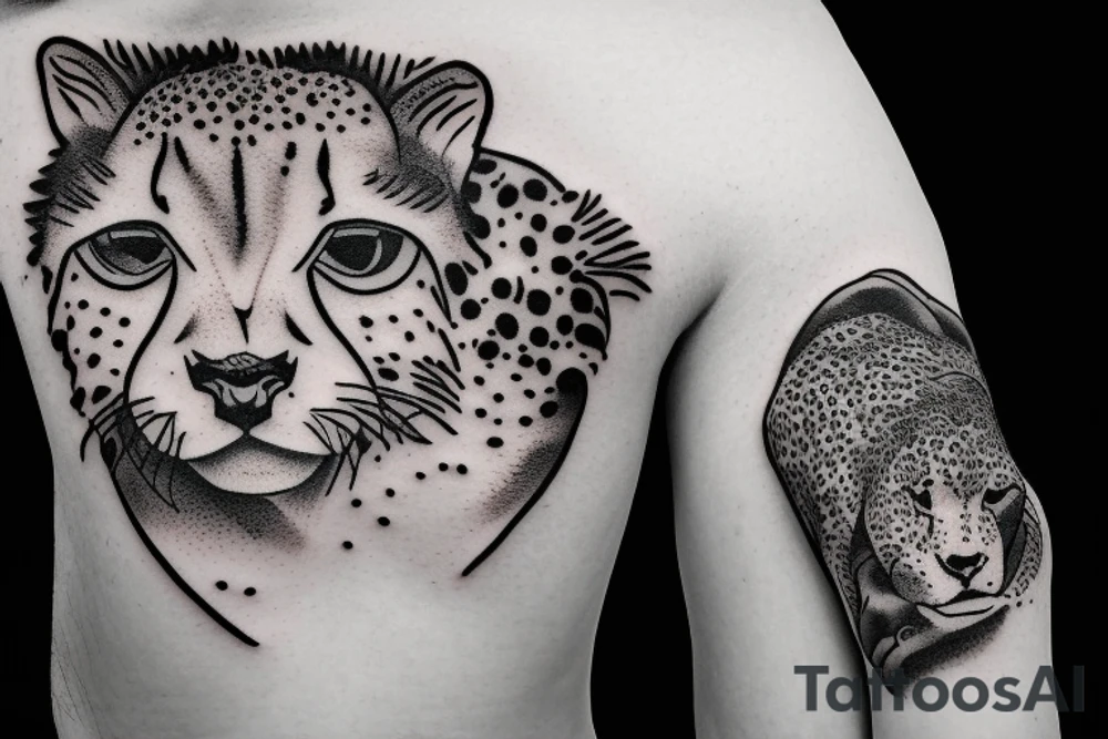 a cheetah in the snow tattoo idea