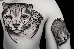 a cheetah in the snow tattoo idea