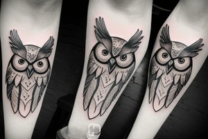 Owl with big ears tattoo idea