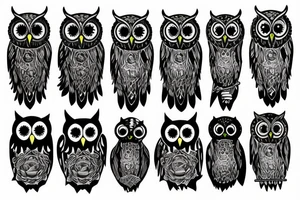 Owl with big ears tattoo idea