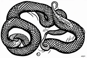 Two Snake twisted to each other tattoo idea