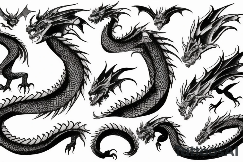 attacking dragon tattoo idea