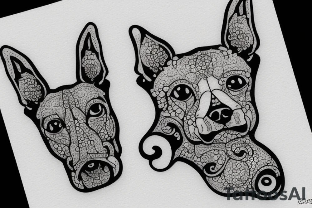 Dog on a bench tattoo idea
