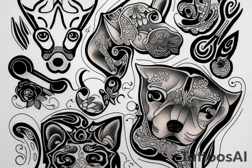 Dog on a bench tattoo idea