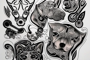 Dog on a bench tattoo idea