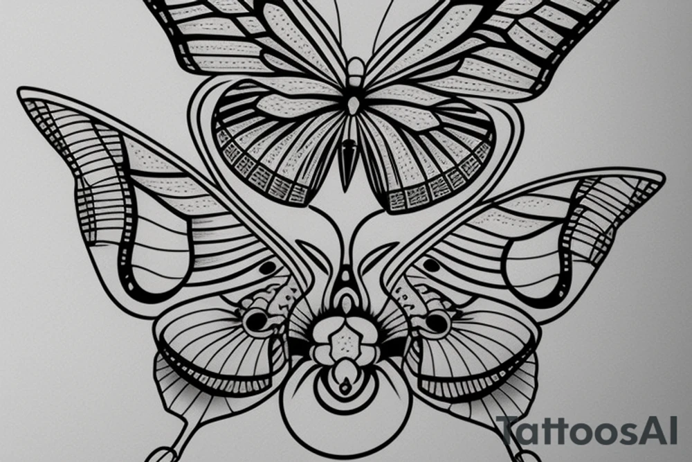 the butterfly a skeleton diamond tattoo idea