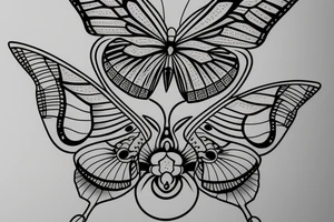 the butterfly a skeleton diamond tattoo idea