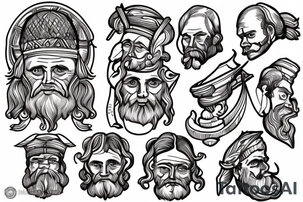 A man with the cover of the 5th century With Darwin's finche
 head tattoo idea