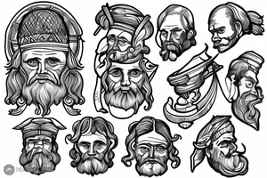 A man with the cover of the 5th century With Darwin's finche
 head tattoo idea