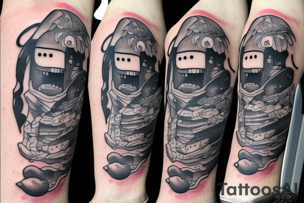 a tattoo like the ghost in the spirited away anime tattoo idea