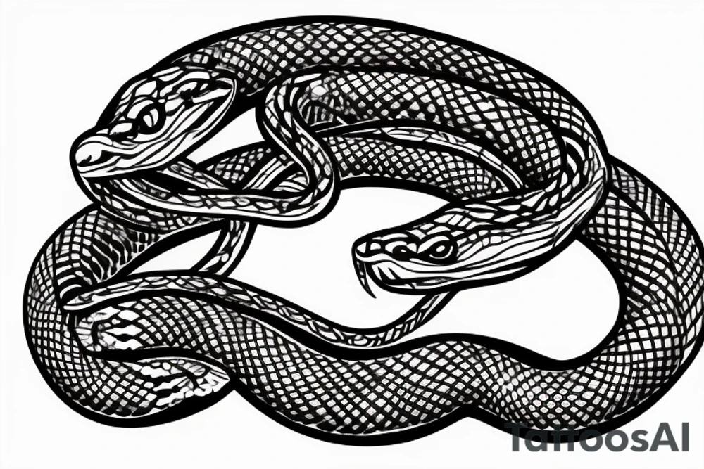 Two Snake twisted to each other tattoo idea