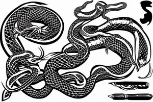Two Snake twisted to each other tattoo idea