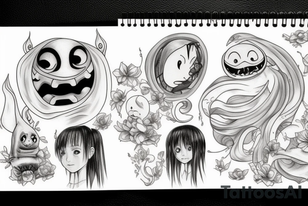 a tattoo like the ghost in the spirited away anime tattoo idea