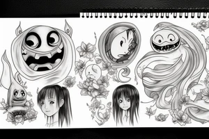 a tattoo like the ghost in the spirited away anime tattoo idea