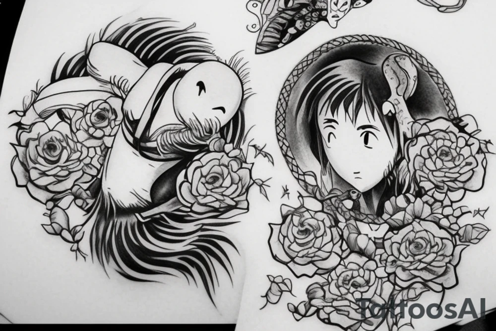 a tattoo like the ghost in the spirited away anime tattoo idea