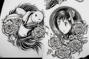a tattoo like the ghost in the spirited away anime tattoo idea