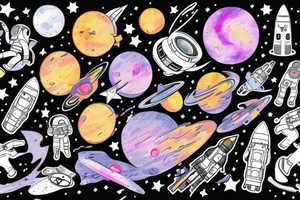 astronaut lost in galaxy tattoo idea