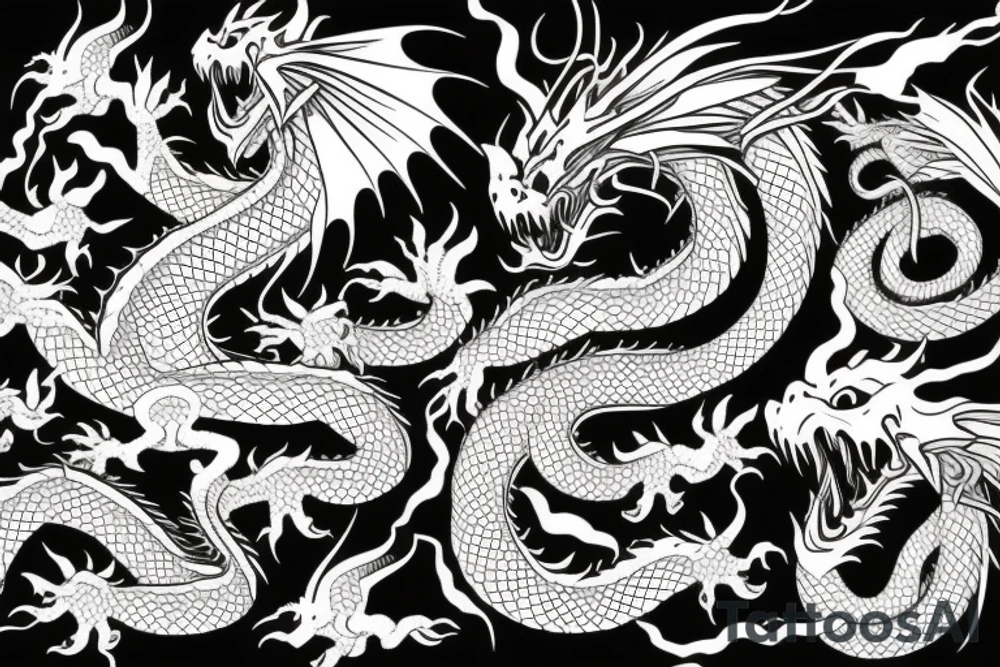 Dragon  for woshu clothes tattoo idea