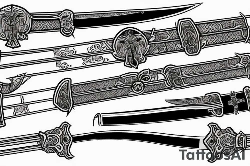 long sword katana tattoo idea