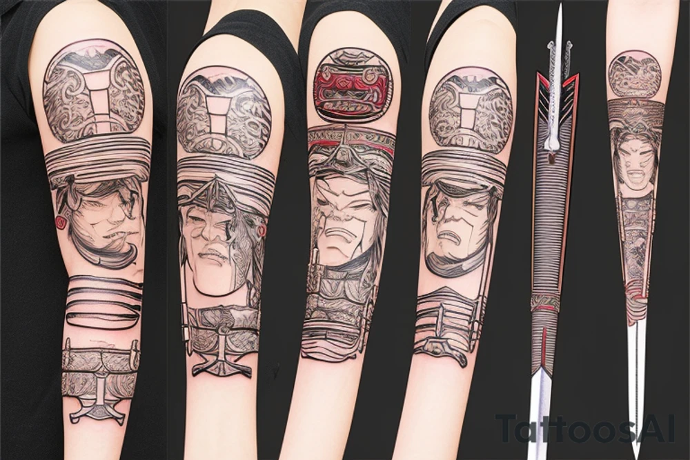 long sword katana tattoo idea