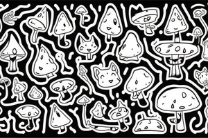 A cat that tripping on magic mushroom tattoo idea
