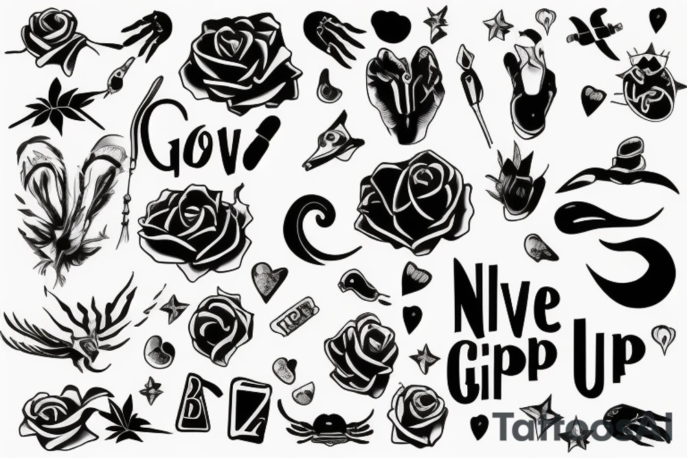Never give up tattoo idea