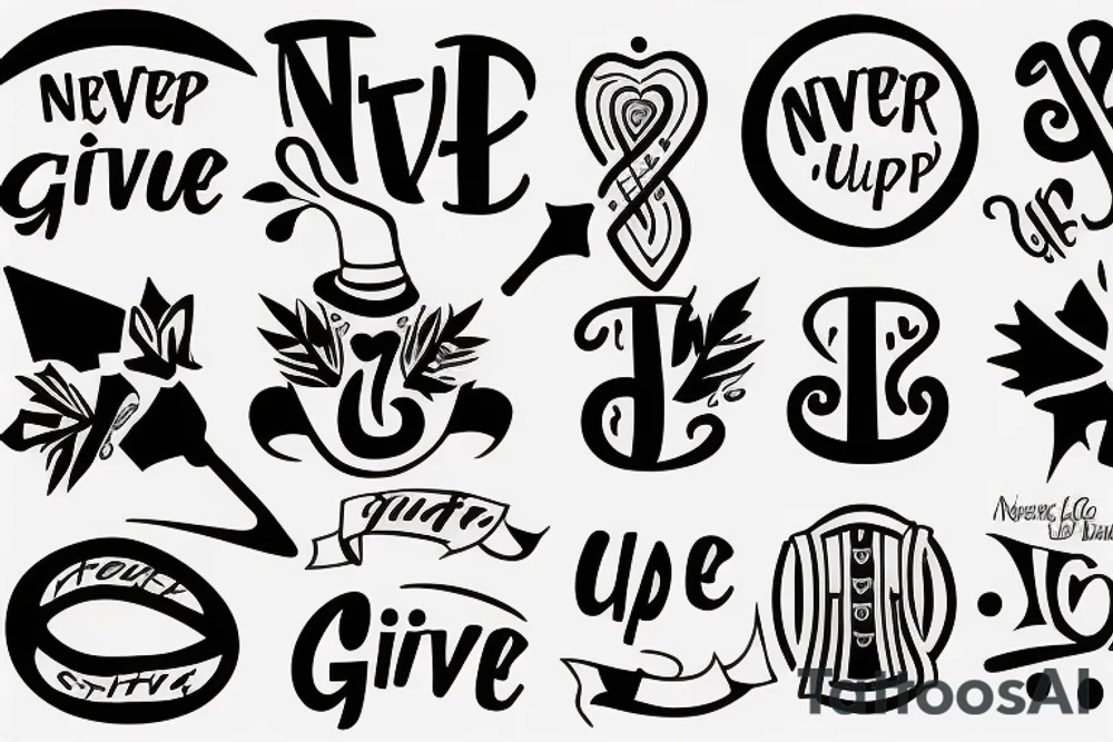 Never give up tattoo idea