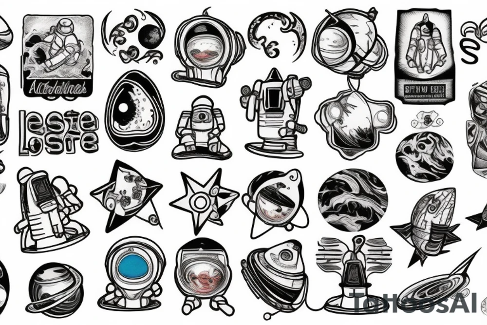 astronaut lost in space tattoo idea