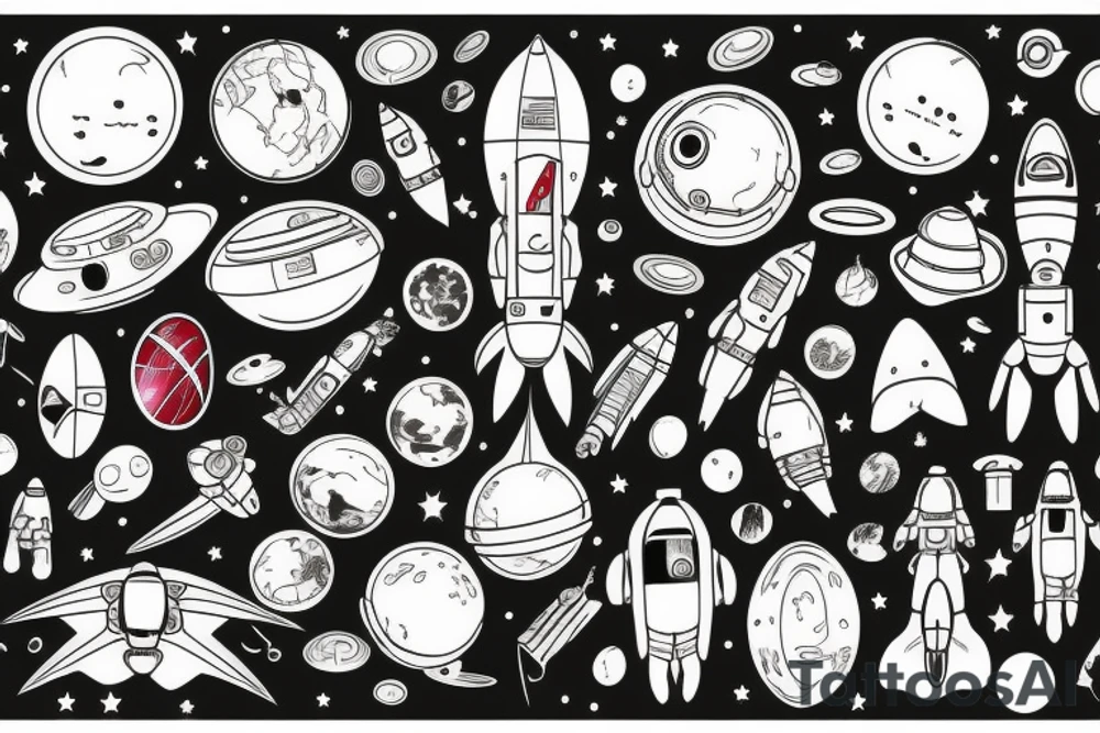 astronaut lost in space tattoo idea