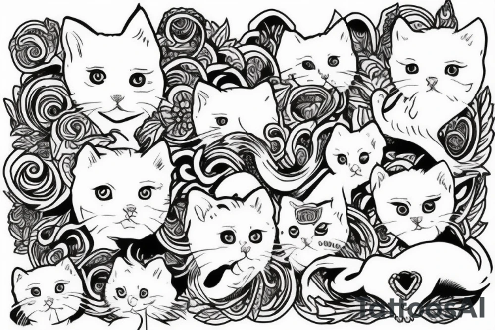 White kitten tattoo idea