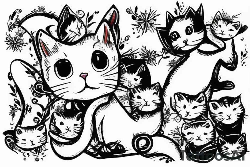 White kitten tattoo idea