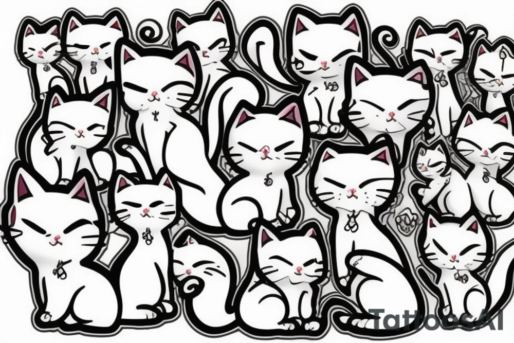 White kitten tattoo idea