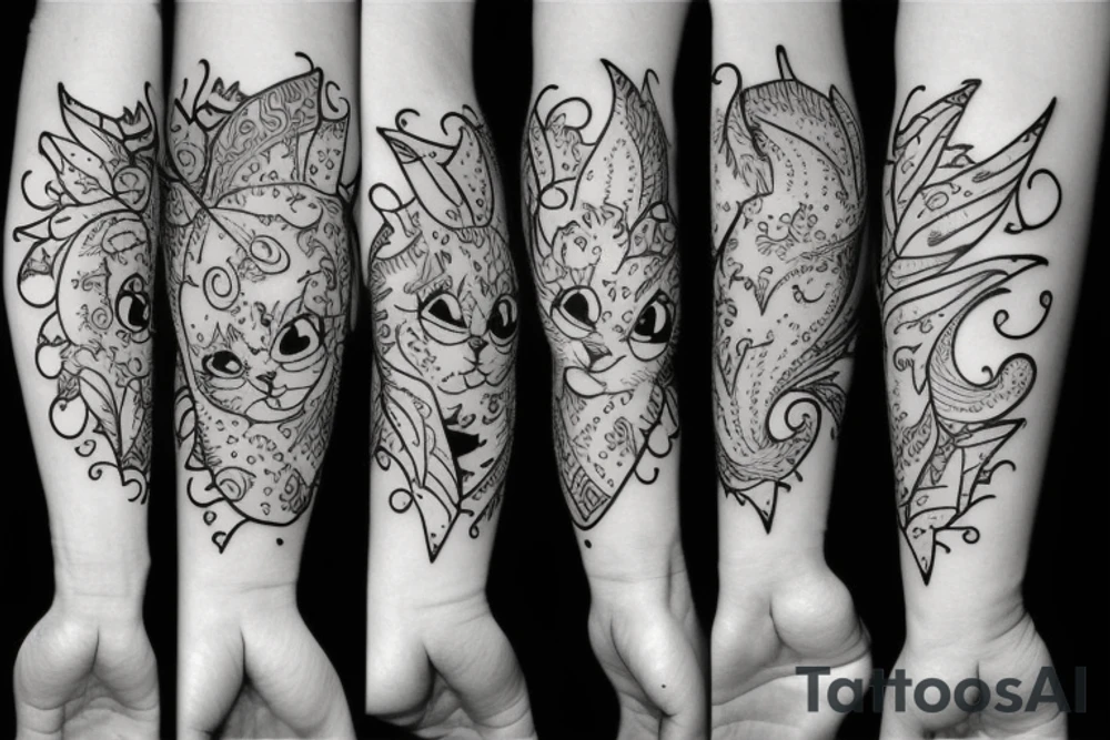White kitten tattoo idea