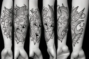 White kitten tattoo idea