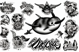 A mystic narwhal tattoo idea