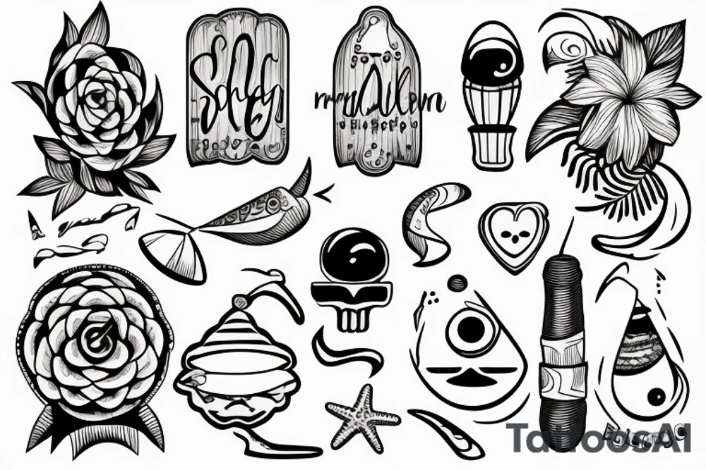 Cute beach tattoo idea