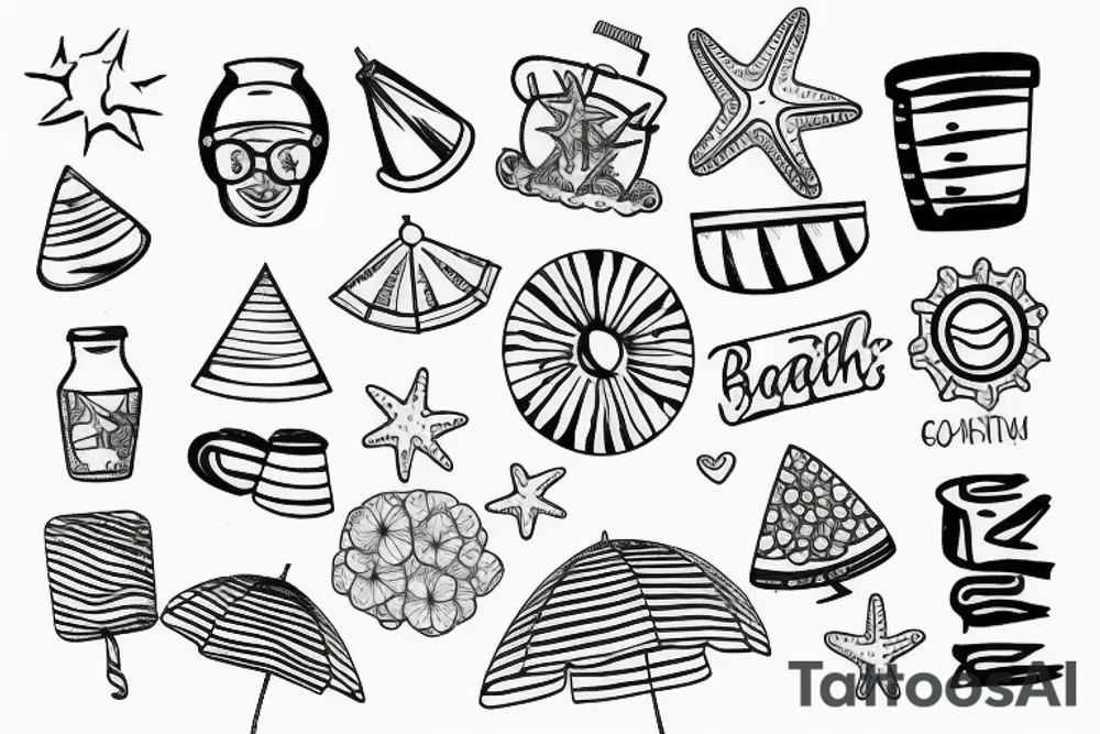 Cute beach tattoo idea