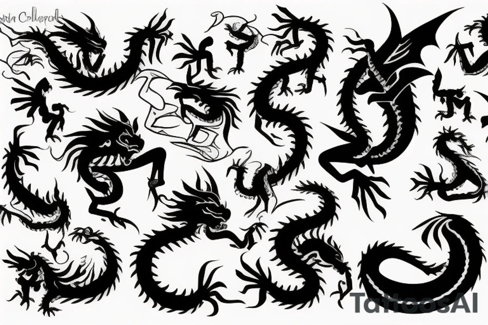 shoulder cycle with dragon tattoo idea