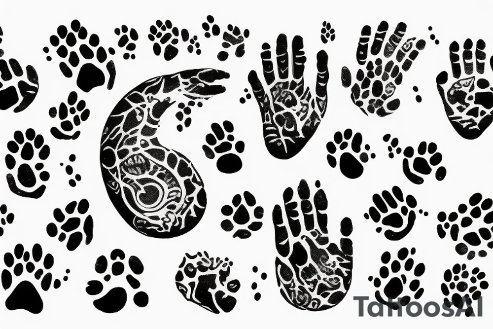 Cat paw in a circle tattoo idea