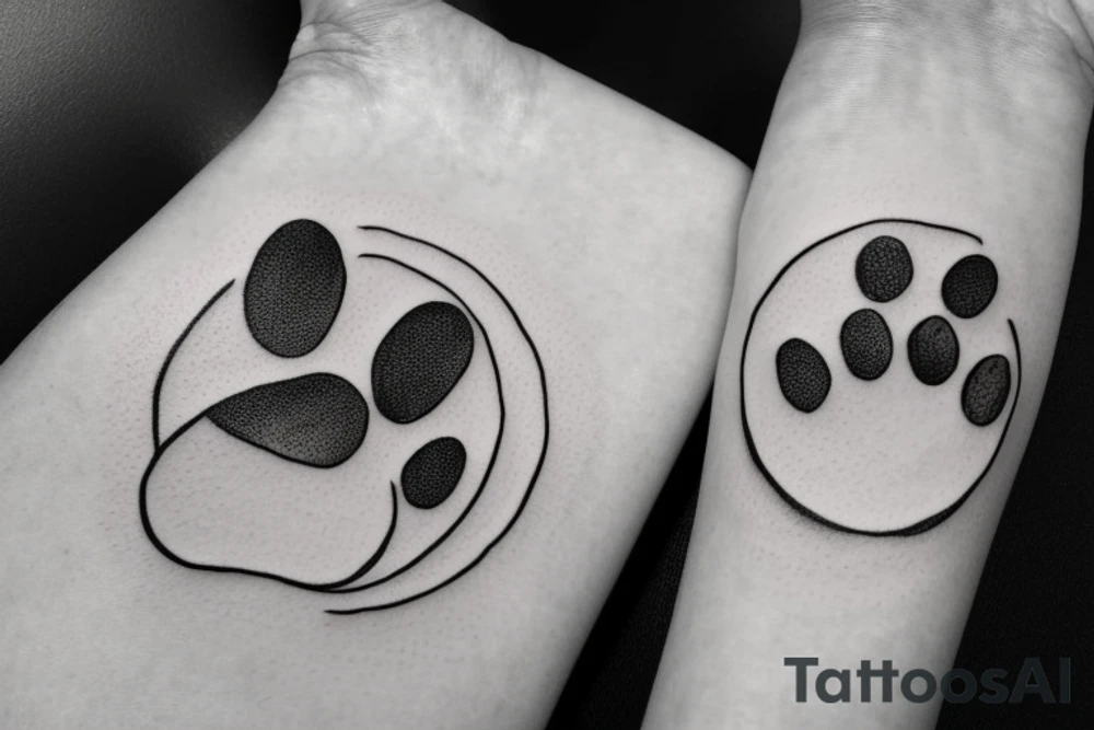 Cat paw in a circle tattoo idea