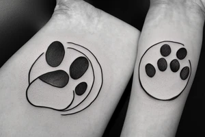 Cat paw in a circle tattoo idea