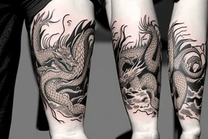 A dragon on sunny beach tattoo idea