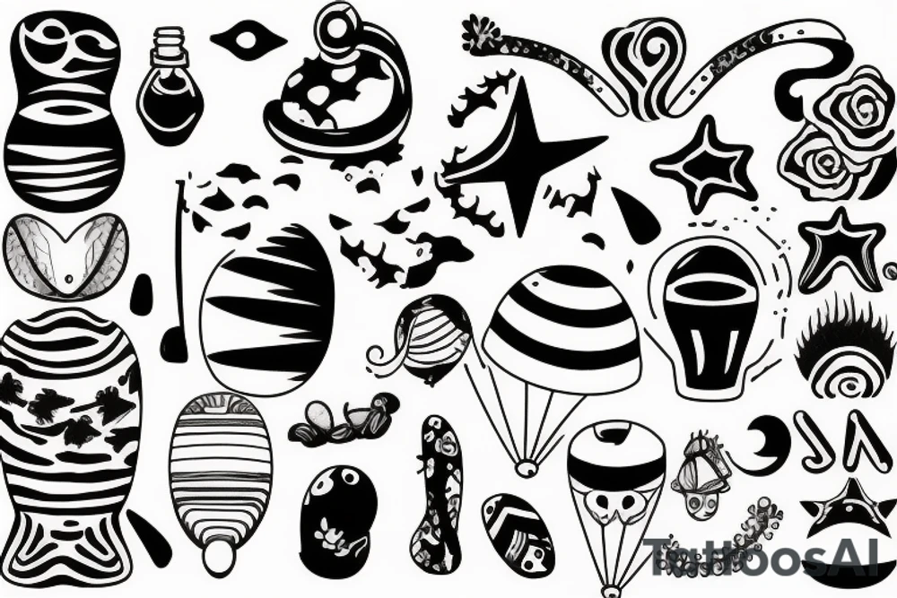 Cute beach tattoo idea