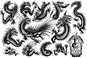 A dragon on sunny beach tattoo idea