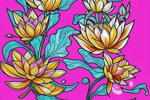 A lotus with a lot of ornamental elements, unique but gorgeous and beautiful. Full bright tattoo idea