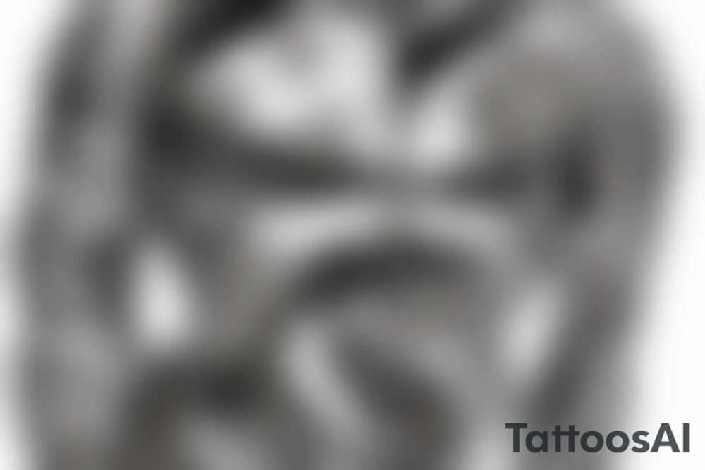 Japanese samurai with sexy abs tattoo idea